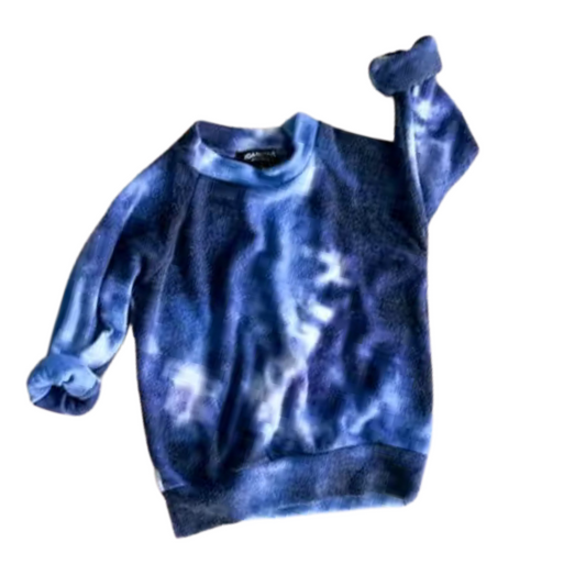 Blue Tie Dye Faux Cashmere Top