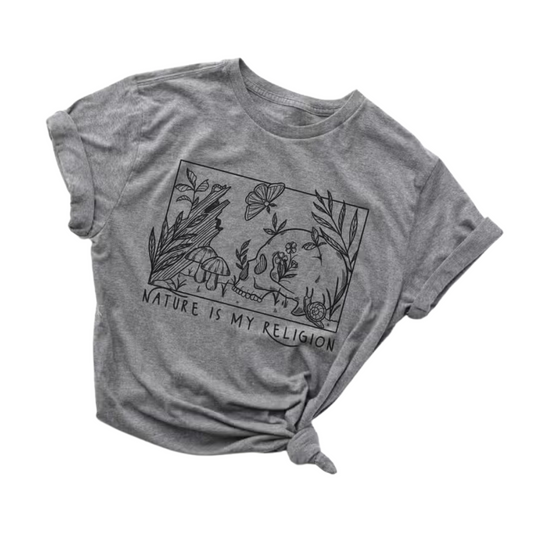 Nature Is My Religion Soft Grey T-Shirt